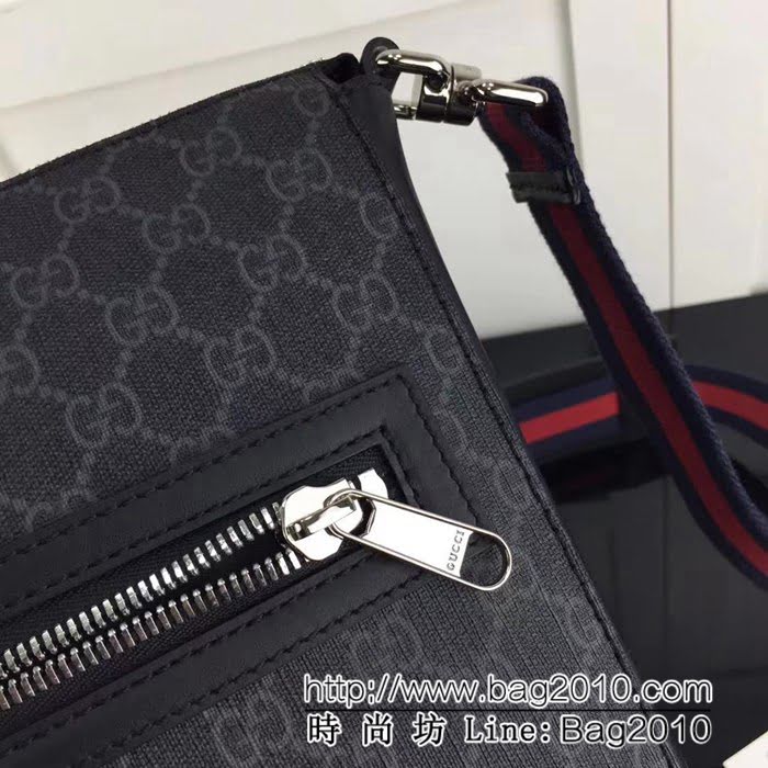 GUCCI古馳原單 新款高仿GUCCI新款專櫃品質原單貨實物實拍 474137克pvc男單肩斜挎包 HY1006